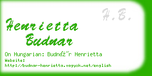 henrietta budnar business card